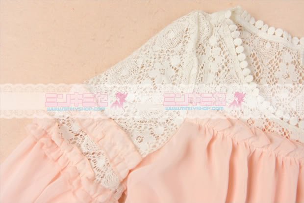 Stunning Shoulder Lace Chiffon Blouse